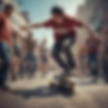 Group of skaters showcasing community spirit