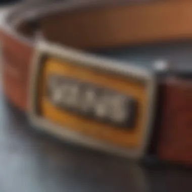 Close-up of Vans belt materials and craftsmanship