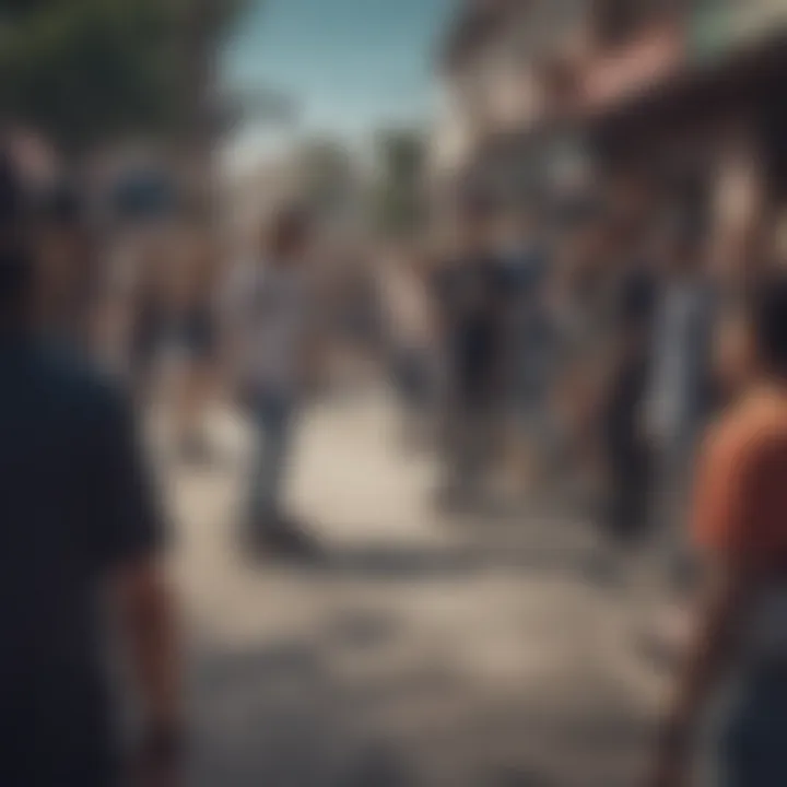 Group of skateboarders engaging in a community event sponsored by Pit Viper