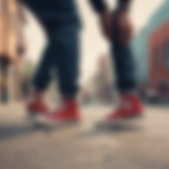 A group of skateboarders wearing Converse shoes