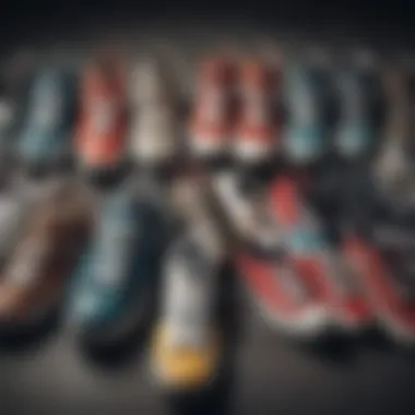 Diverse Styles of DG Skate Shoes Collection of various styles of DG skate shoes displayed together.