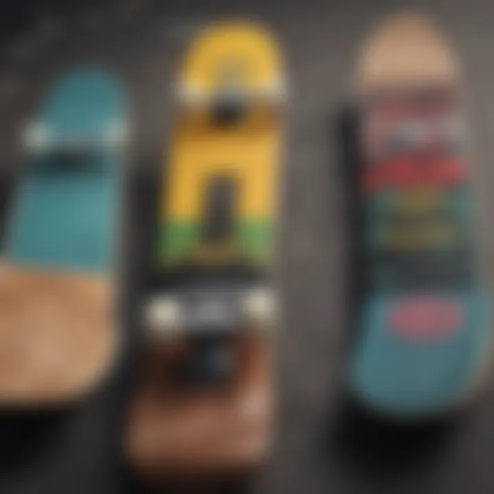 An infographic comparing popular skateboard brands and their features