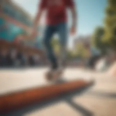 A vibrant skate park scene featuring diverse short styles