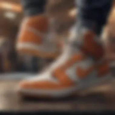 Close-up of Dunks shoes highlighting technological advancements