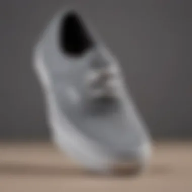 Distinctive Design Features of Grey Vans Authentic A close-up view showcasing the distinctive design features of grey Vans Authentic shoes.