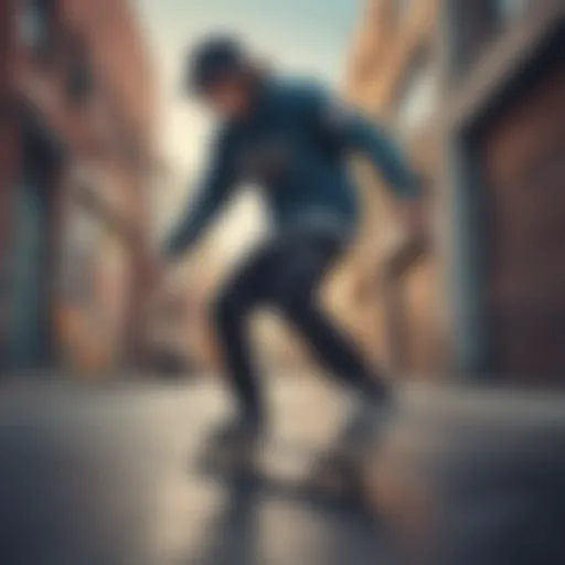 A stylish skateboarder showcasing Grizzly Griptape apparel in an urban setting