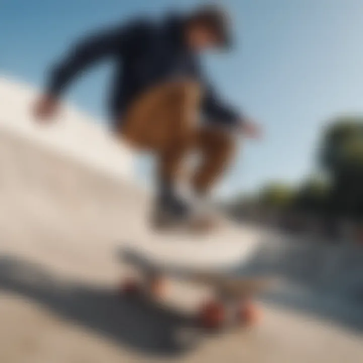 Skateboarder showcasing Herschel gear at a skate park