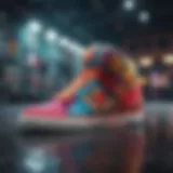 High top DC shoes showcasing vibrant colors and design