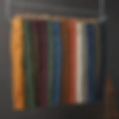 An array of colors and styles in high-waisted Dickies work pants displayed on hangers