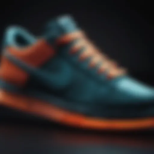 Close-up view of a new Nike shoe highlighting innovative design elements