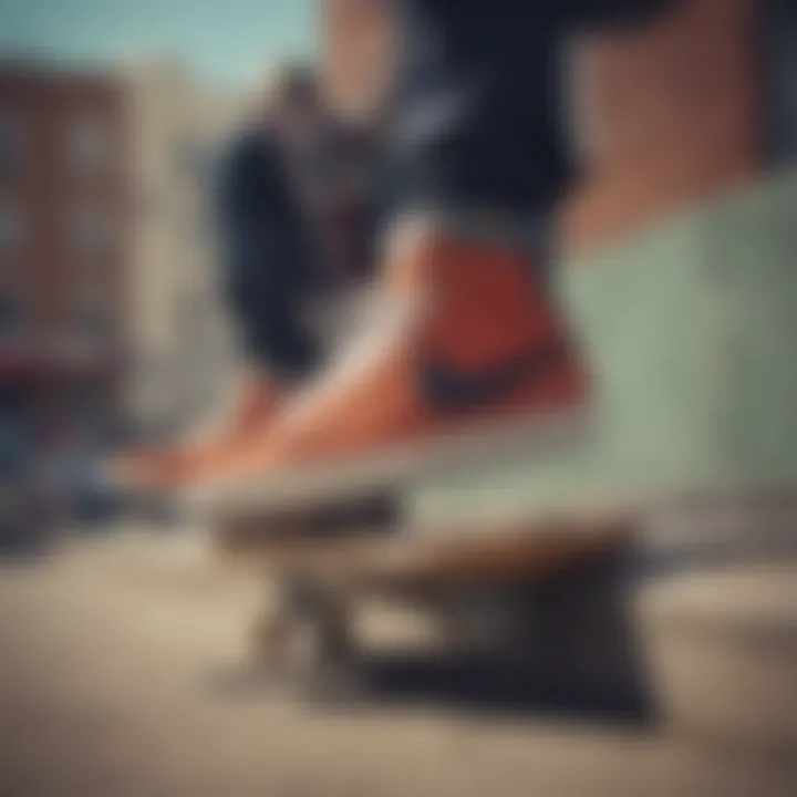 Nike Blazer '77 Vintage in an urban skateboarding environment
