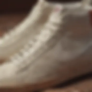 Close-up view of the textured materials used in the Nike Blazer '77 Vintage