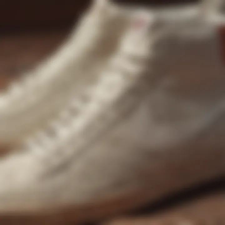 Close-up view of the textured materials used in the Nike Blazer '77 Vintage