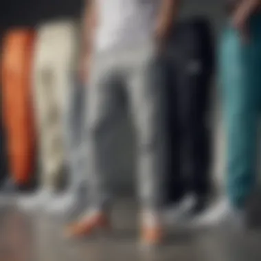 Various styles of Nike sweatpants displayed together