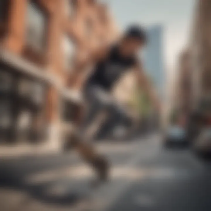 Skateboarder wearing RVCA muscle tank in an urban environment