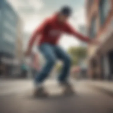 Skateboarder showcasing Salty Brand Clothing in an urban environment