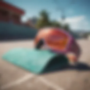 Vibrant Pit Viper sunglasses on a skating ramp