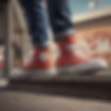 A collection of various Chuck Taylor Lugged High Top colorways displayed on a skate ramp.