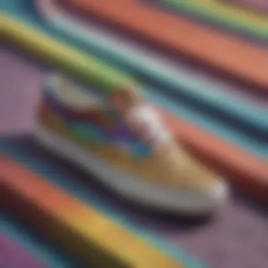 Close-up of the unique pattern on Rainbow Cheetah Vans