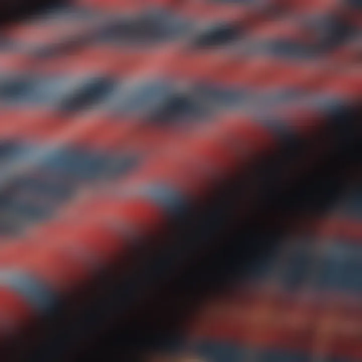 A close-up view of a classic American flannel pattern showcasing its texture and colors.