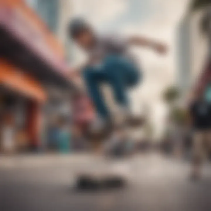 Skateboarders enjoying Miami's vibrant atmosphere