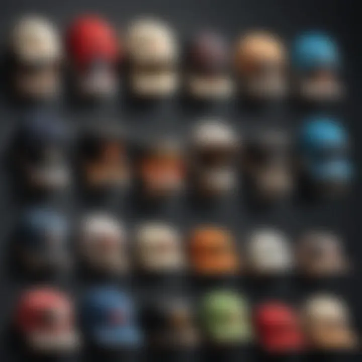 Historical evolution of hats in skate culture displayed in a timeline