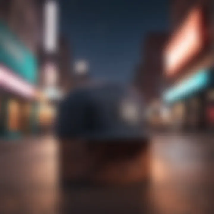 Trendy skate brand hats displayed against a vibrant urban backdrop