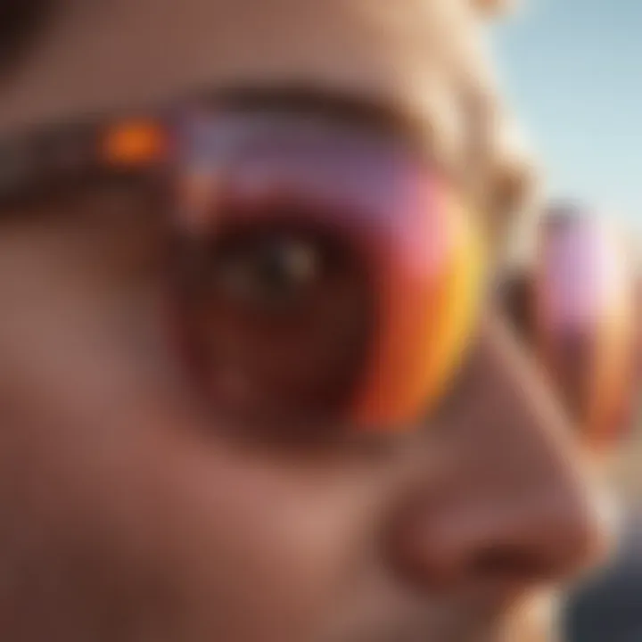 Close-up view of Oakley Holbrook Prism sunglasses showcasing lens technology