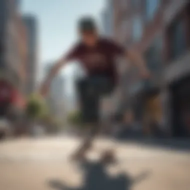 Young skateboarder wearing Ray-Ban Justin Black in an urban setting