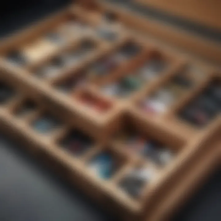 Detailed view of the Uline skateboard box's compartments