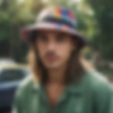 Outdoor Style with Tie Dye Boonie Hat Person wearing a tie dye boonie hat in an outdoor setting