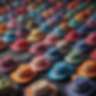 Styles of Tie Dye Boonie Hats Various styles of tie dye boonie hats displayed together