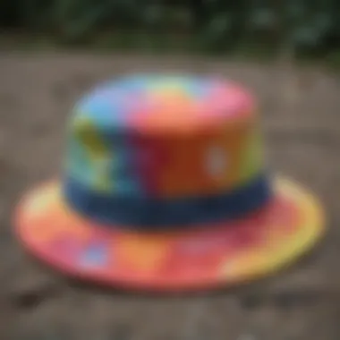 Vibrant tie dye boonie hat showcasing various colors