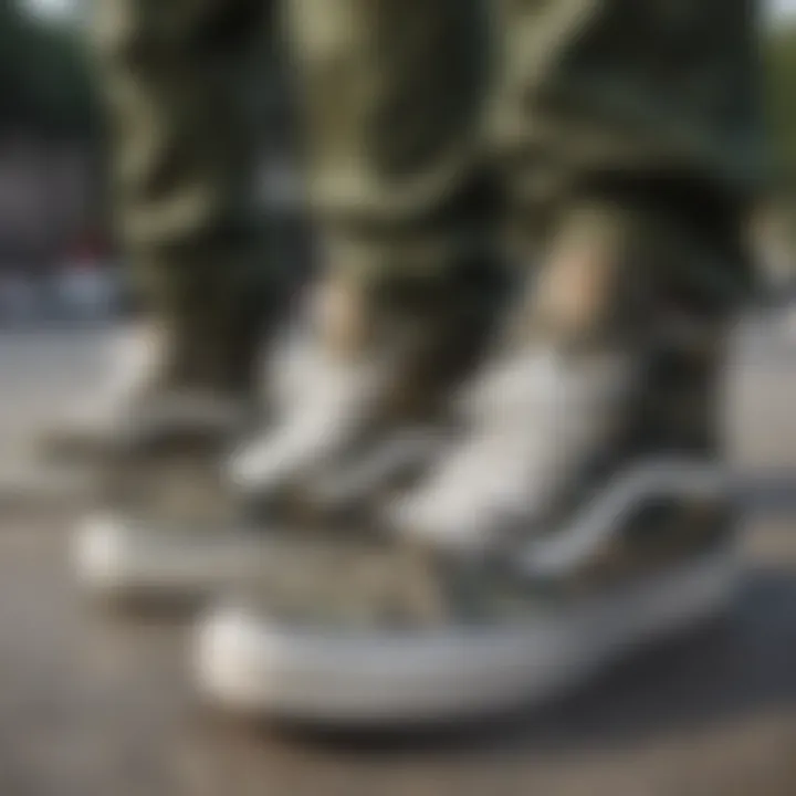 Group of skaters wearing Vans featuring unique camo designs