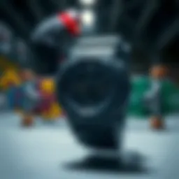 G-Shock black watch showcased against a skateboard backdrop