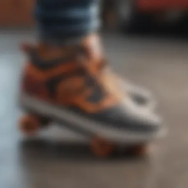 A close-up of Heelys showcasing unique features