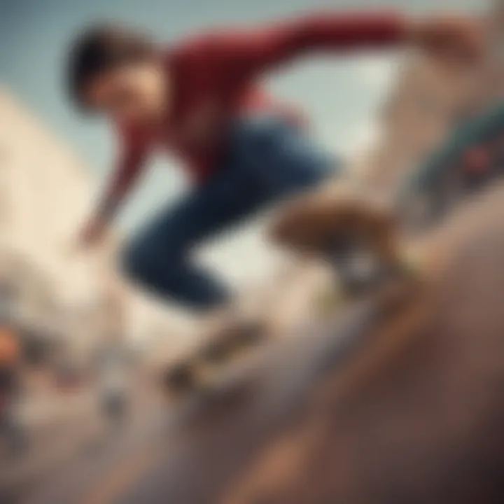 Close-up of a skateboarder mastering the Matador Beast technique