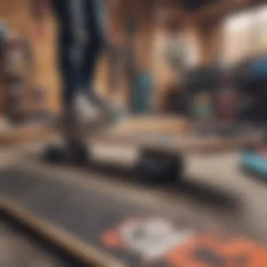 Showcasing a variety of skateboards in an interactive setting