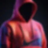 Close-up of the neon Nike hoodie showcasing its vibrant colors and texture