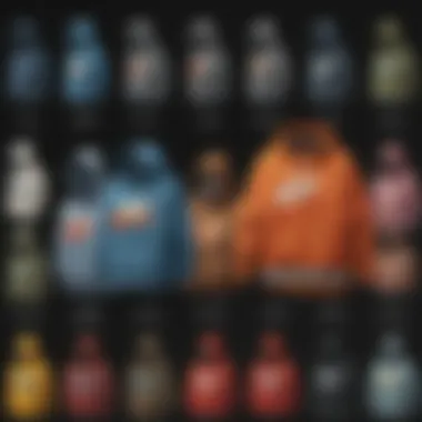 Historical Evolution of Nike Hoodies Historical evolution of Nike hoodies displayed in a collage format