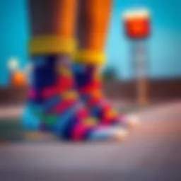 Vibrant Nike ankle socks showcasing unique designs