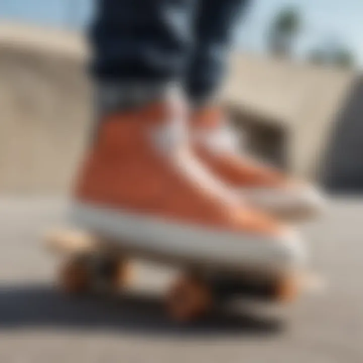 Nike Zoom Blazer Mid Premium in action on a skateboard at a skate park.