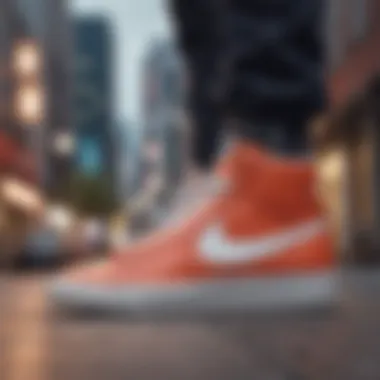 Stylish urban setting featuring the Nike Zoom Blazer Mid Premium as a fashion statement.