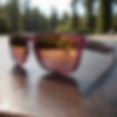 Oakley Holbrook Prism sunglasses on a skateboard deck