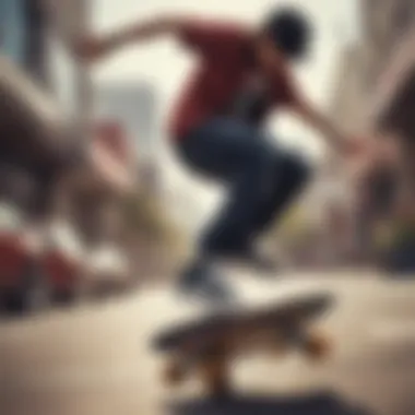 Skateboarding with Osiris: A Dynamic Performance Dynamic skateboarder performing a trick wearing Osiris shoes