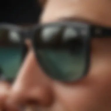 Close-up of the Ray-Ban Classic Wayfarer Black detailing