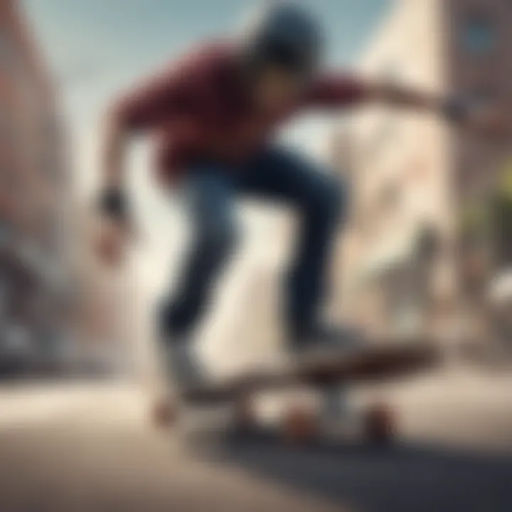 A skateboarder wearing a well-fitted helmet during a trick