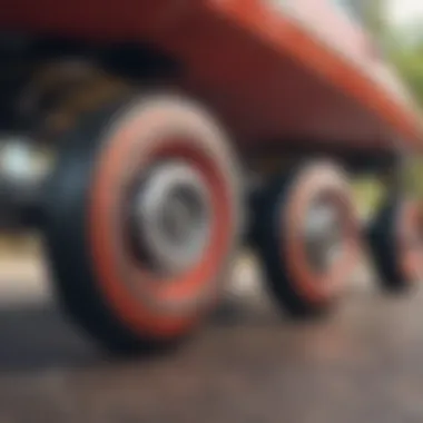 A close-up of skate wheels showcasing quality and design.