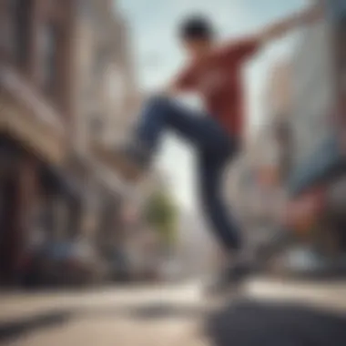 A skateboarder wearing Champion slip-on shoes in action