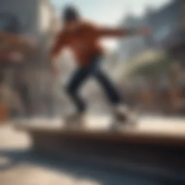 Skateboarder performing tricks on a heated deck in a cold environment